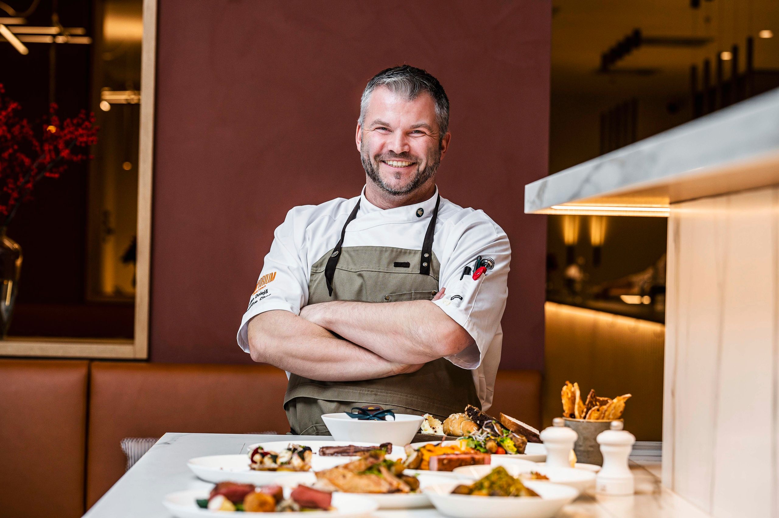 Chef Milan Dolejš with weekly business menu 