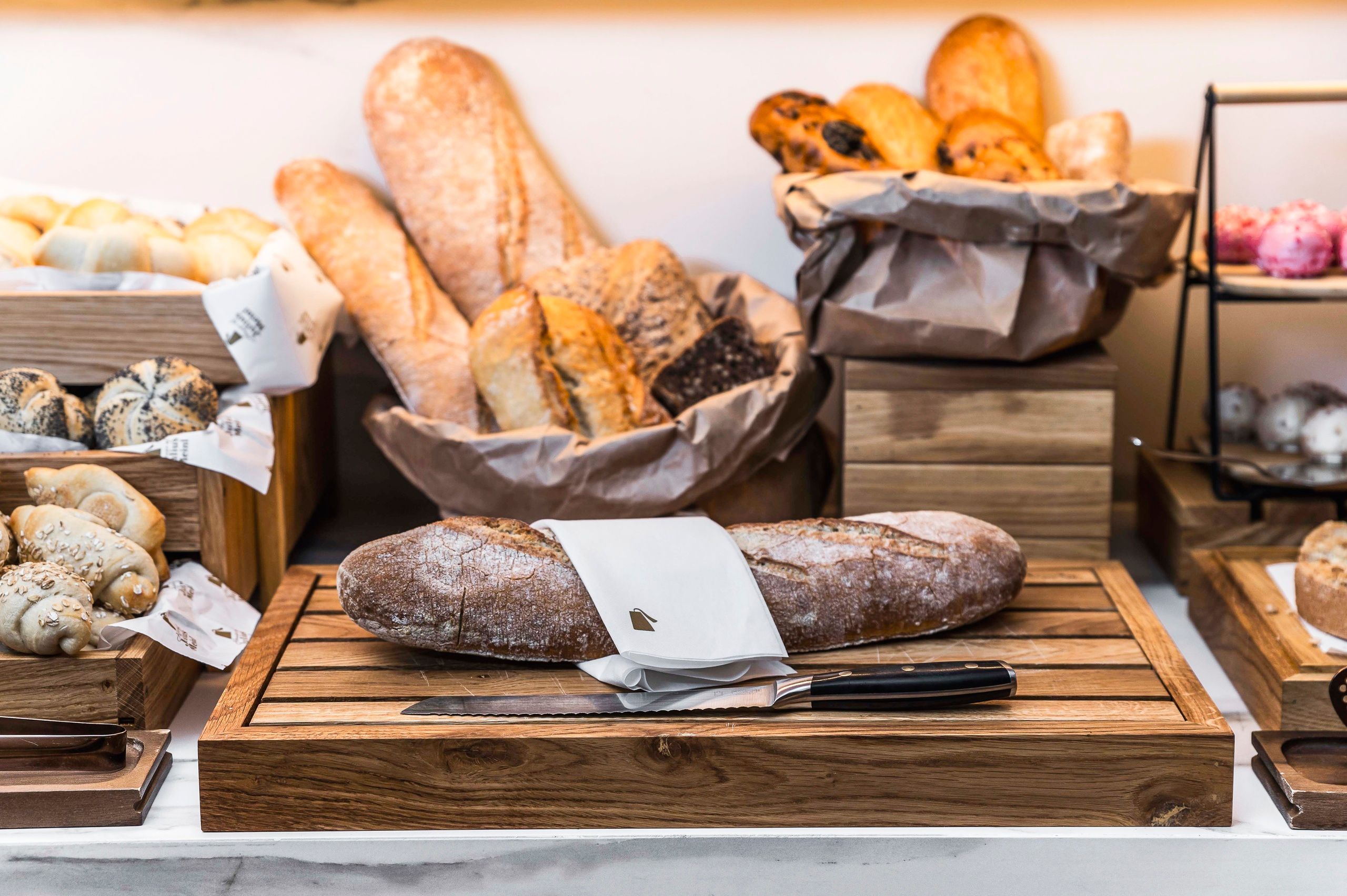 Bread selection for the buffet breakfast in The Julius Prague 