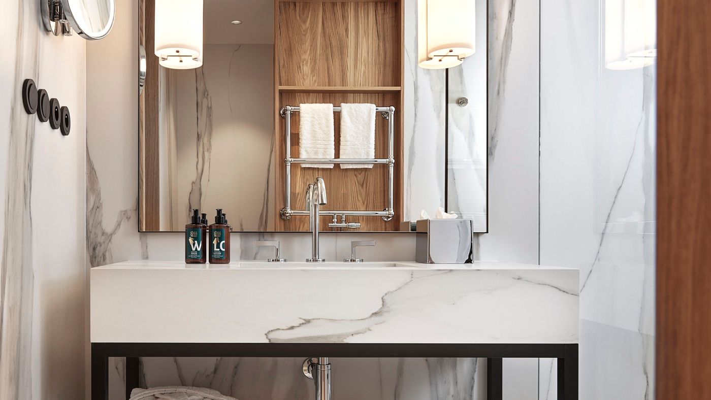 Bathroom in guest rooms and suites in The Julius Prague