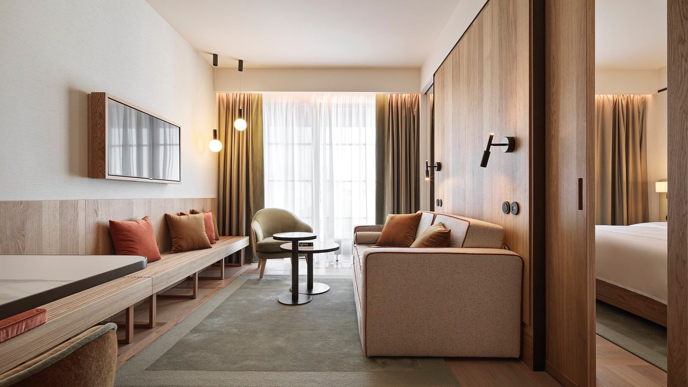 Living room in One-Bedroom Suite with terrace, The Julius Prague