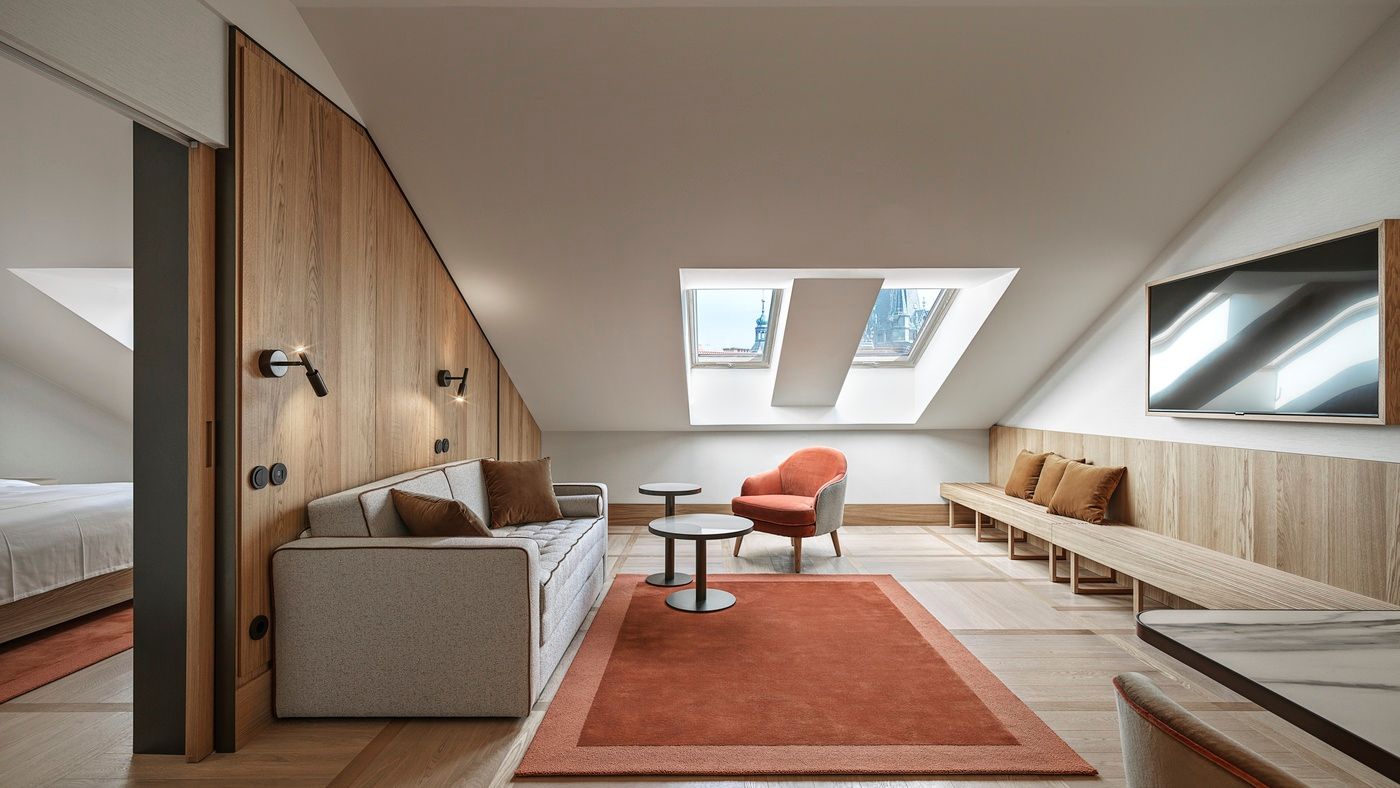 Living room in Penthouse Suite, The Julius Prague