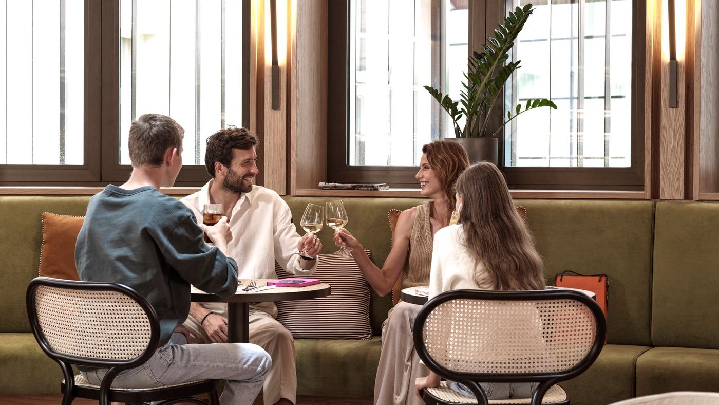 Family with drinks at Emporium Bistro