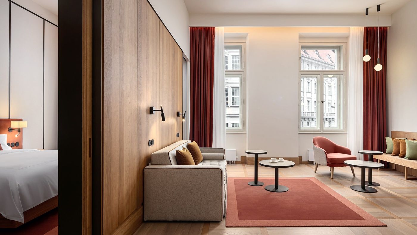 Living area in The Julius Prague